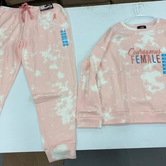 Feeling Hope Courageous Female Breast Cancer Cause Pants & Shirt lounge set - Picture 1 of 3